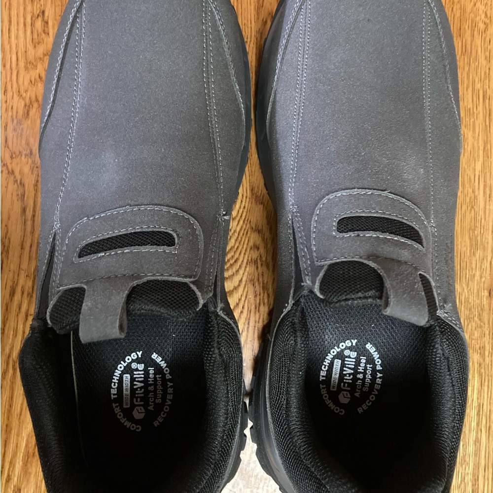 Fitville Men's Black Slip-On Outdoor Shoes size 10.5 Wide brand new with tags